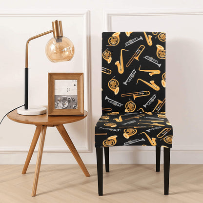 Saxophone Print Design LKS403 Dining Chair Slipcover
