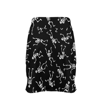 Skeleton Print Design LKS305 17" Golf & Pickleball Skort with Pockets