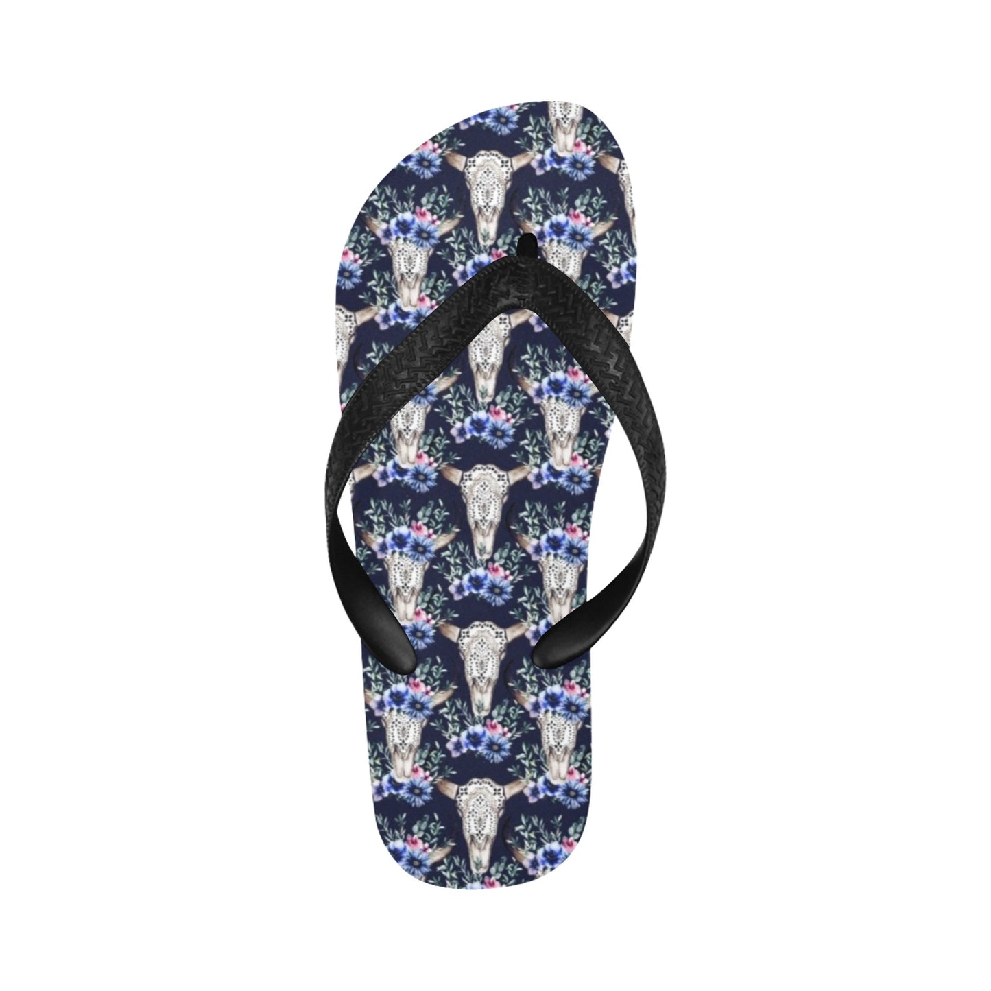 Buffalo Head Print Design LKS402 Flip Flops