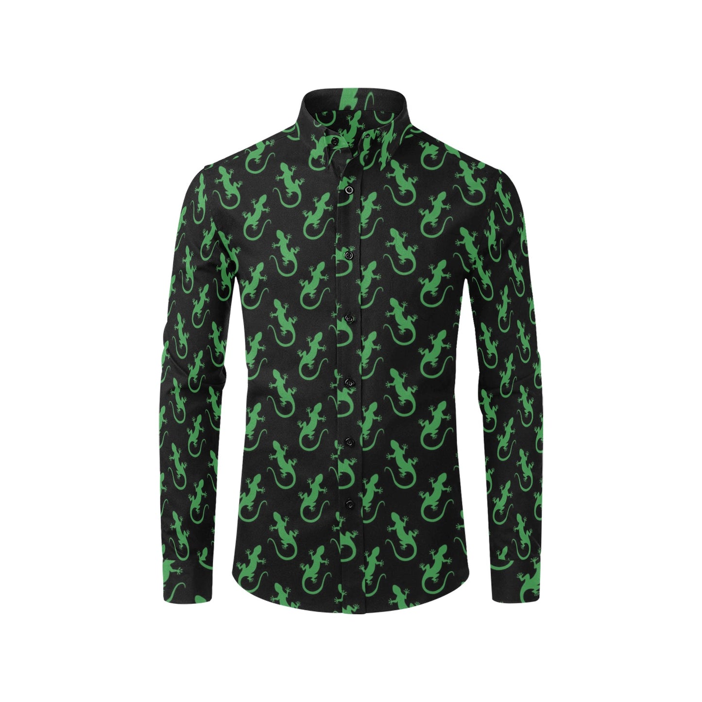 lizard Print Design LKS401 Men's Long Sleeve Dress Shirt