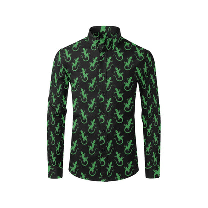 lizard Print Design LKS401 Men's Long Sleeve Dress Shirt