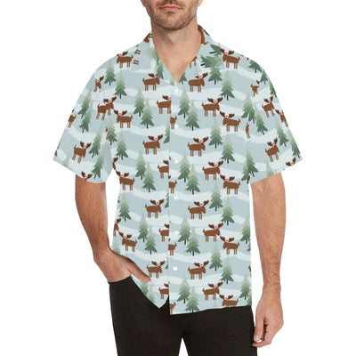 Moose Print Design LKS402 Men's Men's Hawaiian Shirt