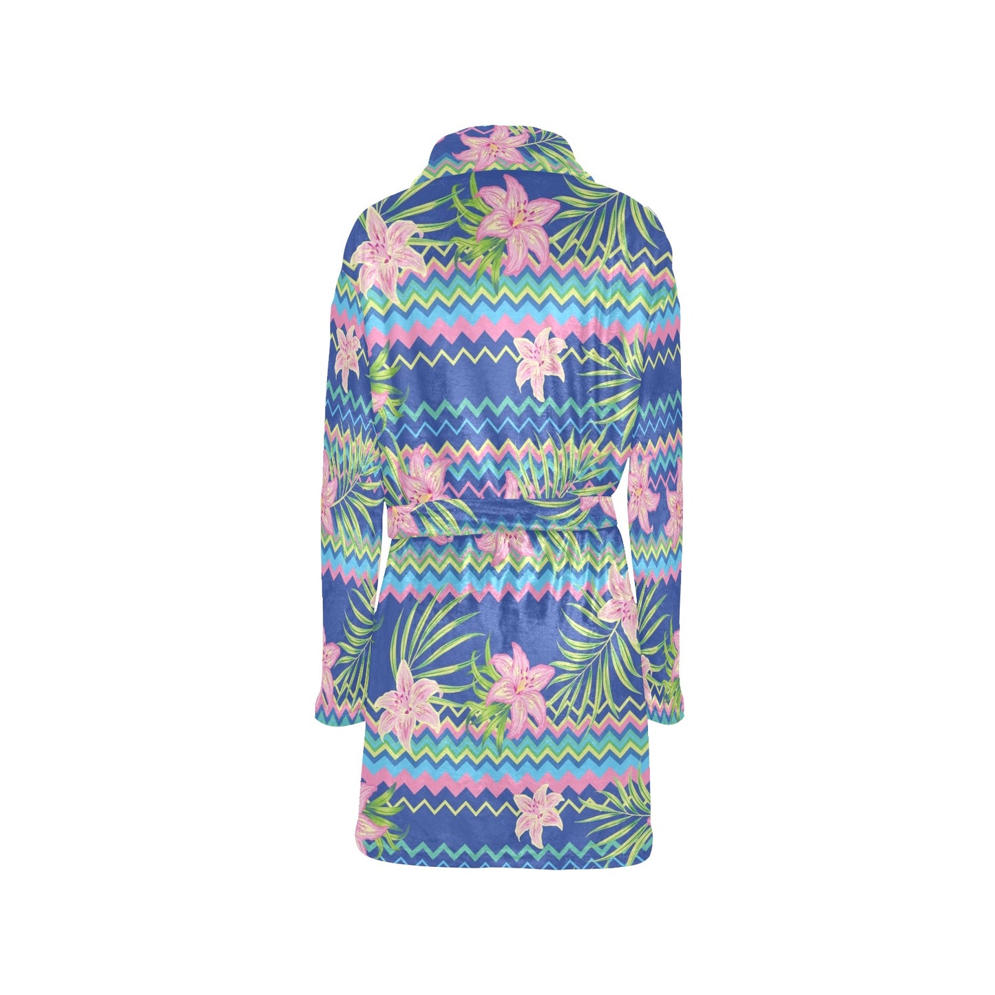 Lily Pattern Print Design LY015 Women's Fleece Robe