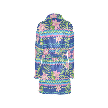 Lily Pattern Print Design LY015 Women's Fleece Robe