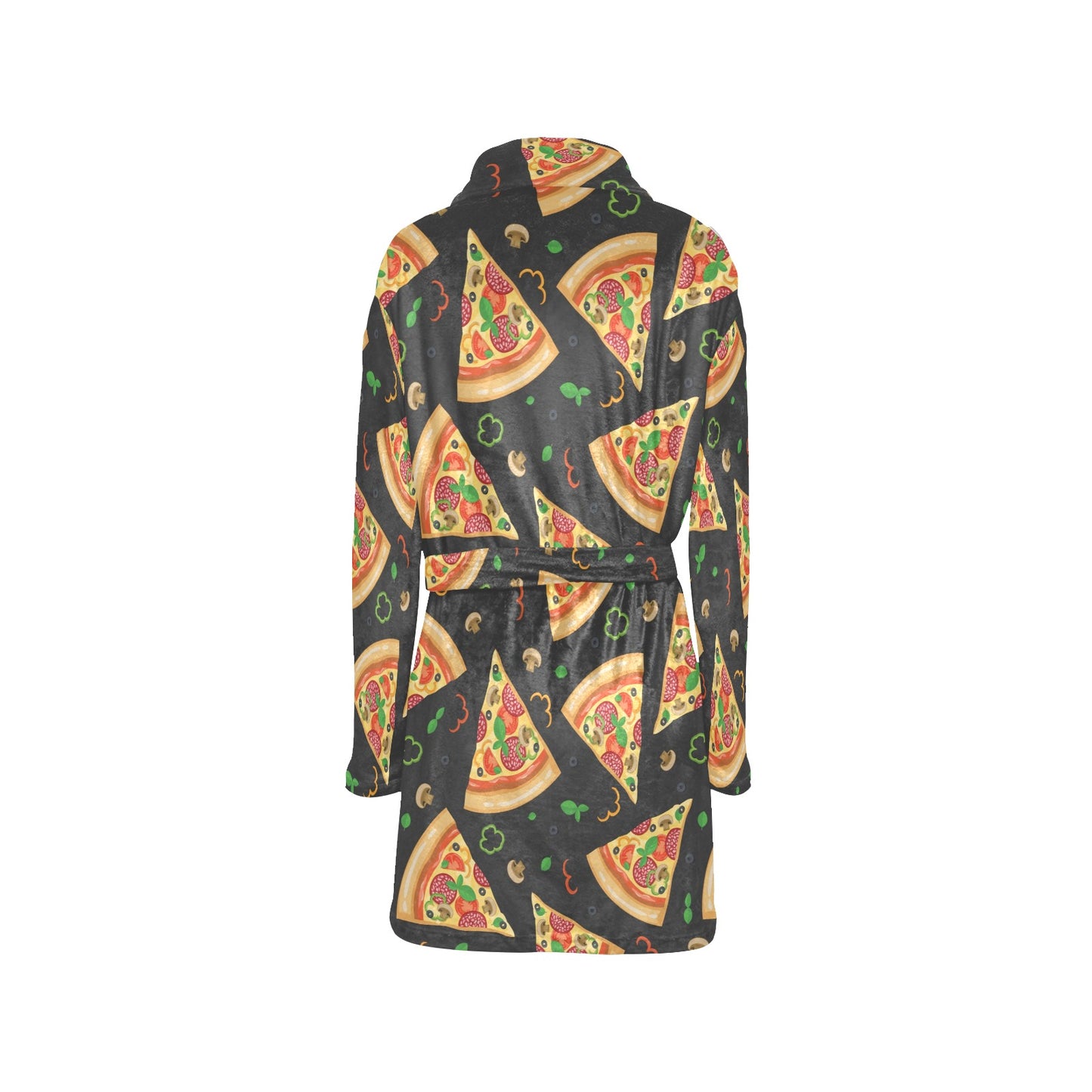 Pizza Pattern Print Design A02 Women's Fleece Robe