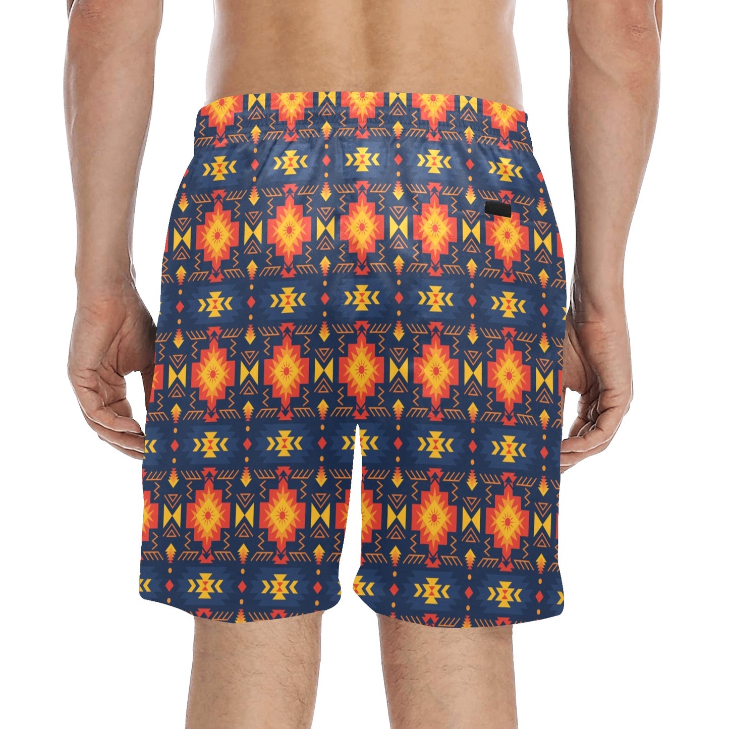 Southwest Pattern Print Design LKS307 Men's Swim Trunks Beach Shorts