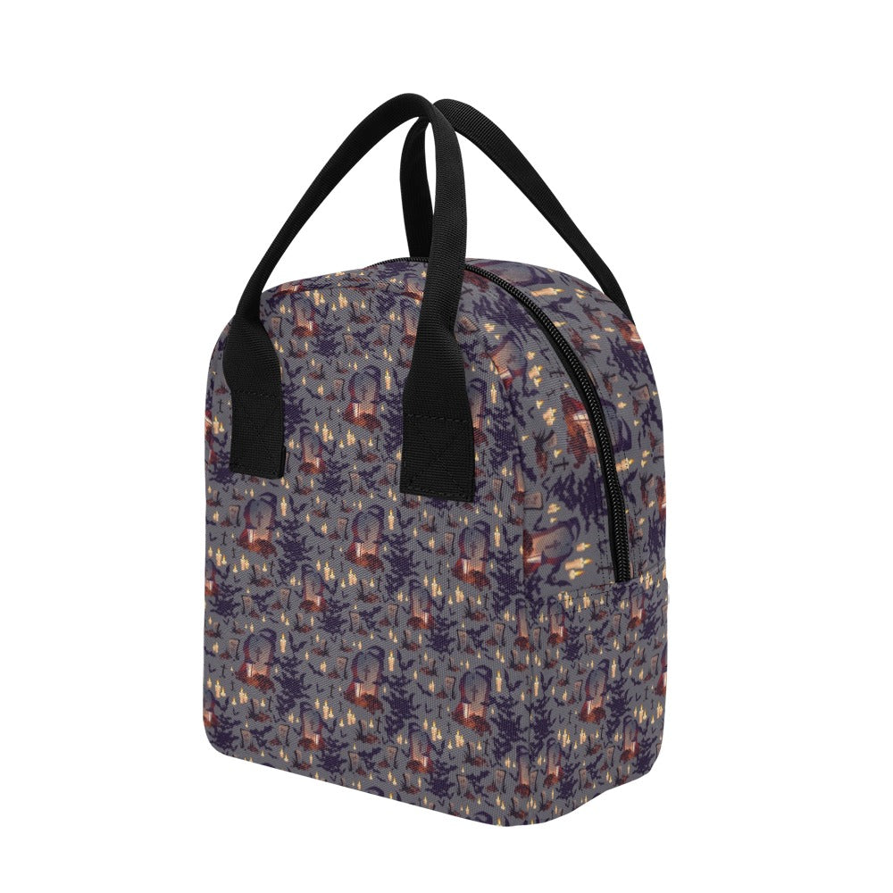 Creepy Graveyard Print Design LKS301 Insulated Lunch Bag