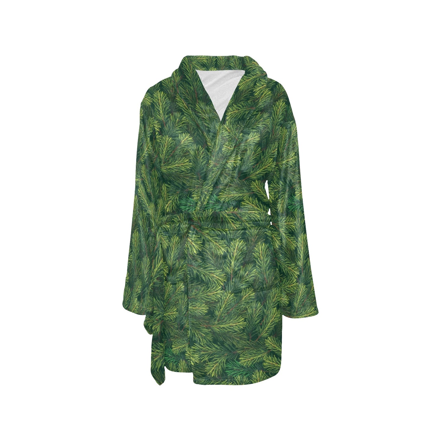 Christmas Tree Pattern Print Design 02 Women's Fleece Robe