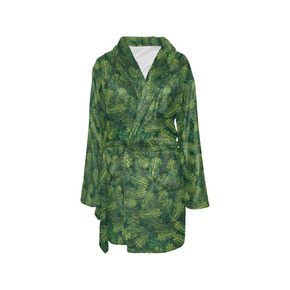 Christmas Tree Pattern Print Design 02 Women's Fleece Robe