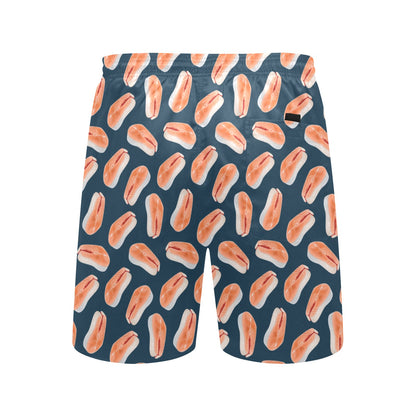 Salmon Steak Print Design LKS306 Men's Swim Trunks Beach Shorts