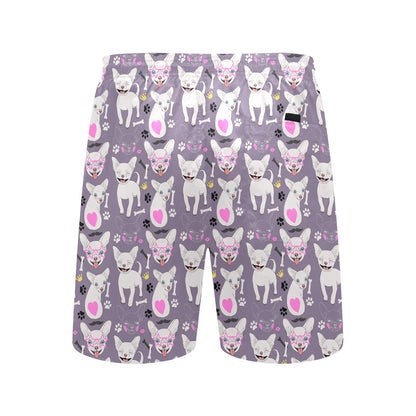 Chihuahua Happy Pattern Men's Swim Trunks Beach Shorts
