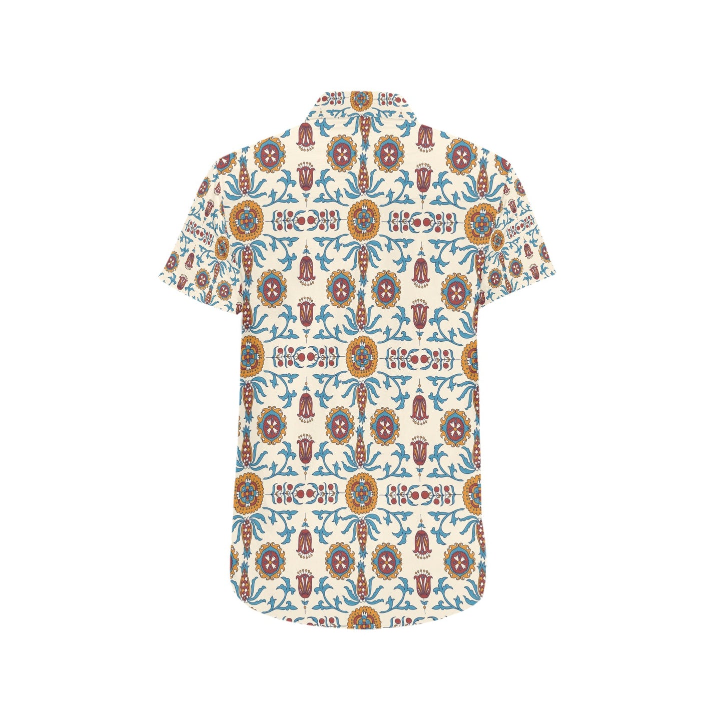 Suzani Print Design LKS301 Men Short Sleeve Button Up Shirt