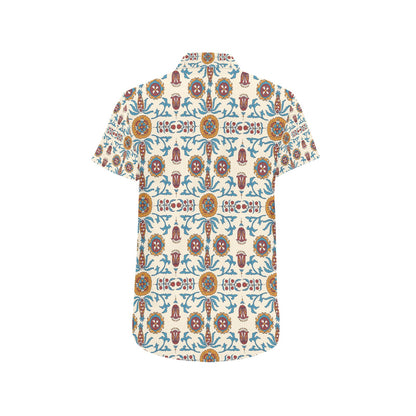 Suzani Print Design LKS301 Men Short Sleeve Button Up Shirt