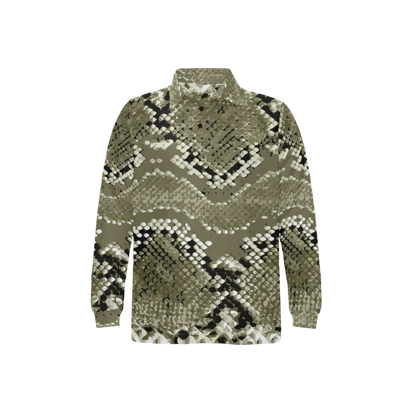 Python Pattern Print Design A04 Long Sleeve Polo Shirt For Men's