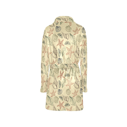 Seashell Print Design LKS305 Women's Fleece Robe