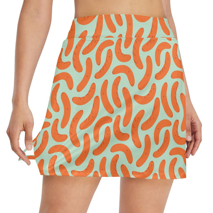 Sausage Print Design LKS304 17" Golf & Pickleball Skort with Pockets