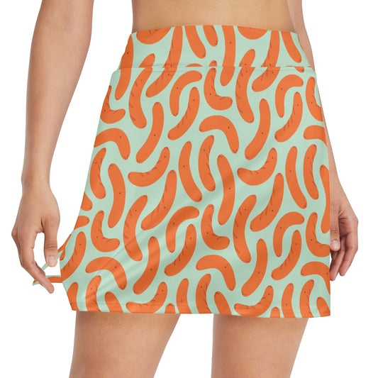 Sausage Print Design LKS304 17" Golf & Pickleball Skort with Pockets