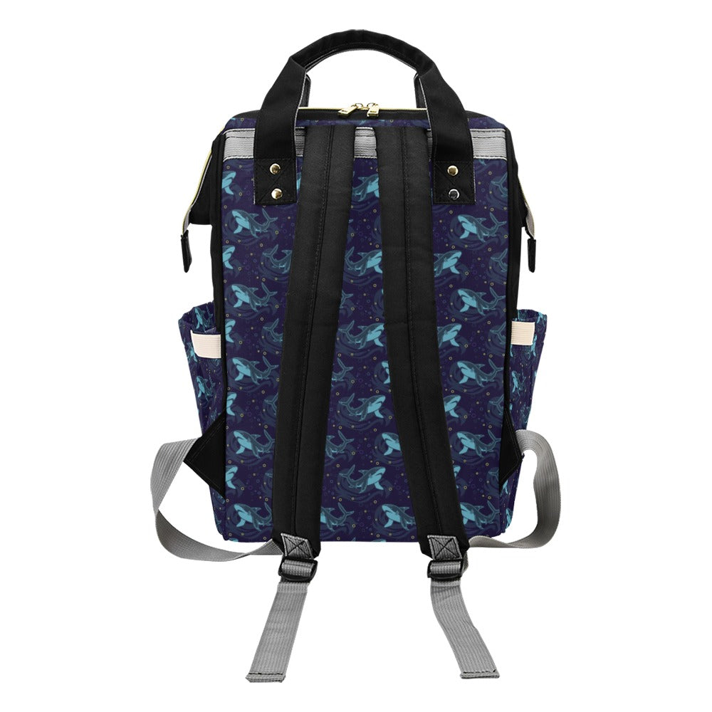 Shark Print Design LKS306 Diaper Bag Backpack