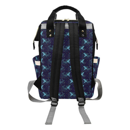 Shark Print Design LKS306 Diaper Bag Backpack