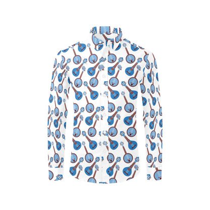 Banjo Print Design LKS401 Men's Long Sleeve Dress Shirt