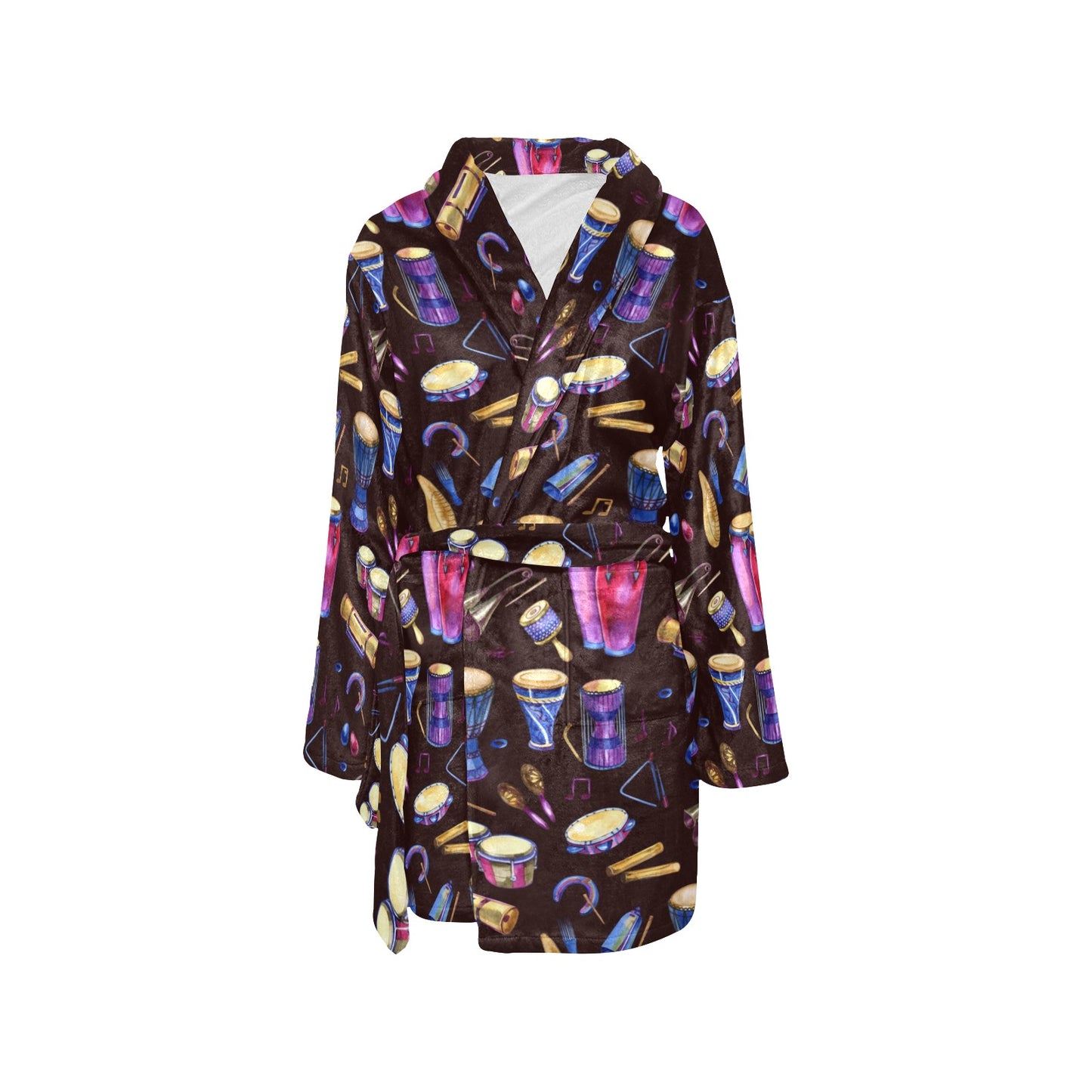 Percussion Neon Pattern Print Design 04 Women's Fleece Robe