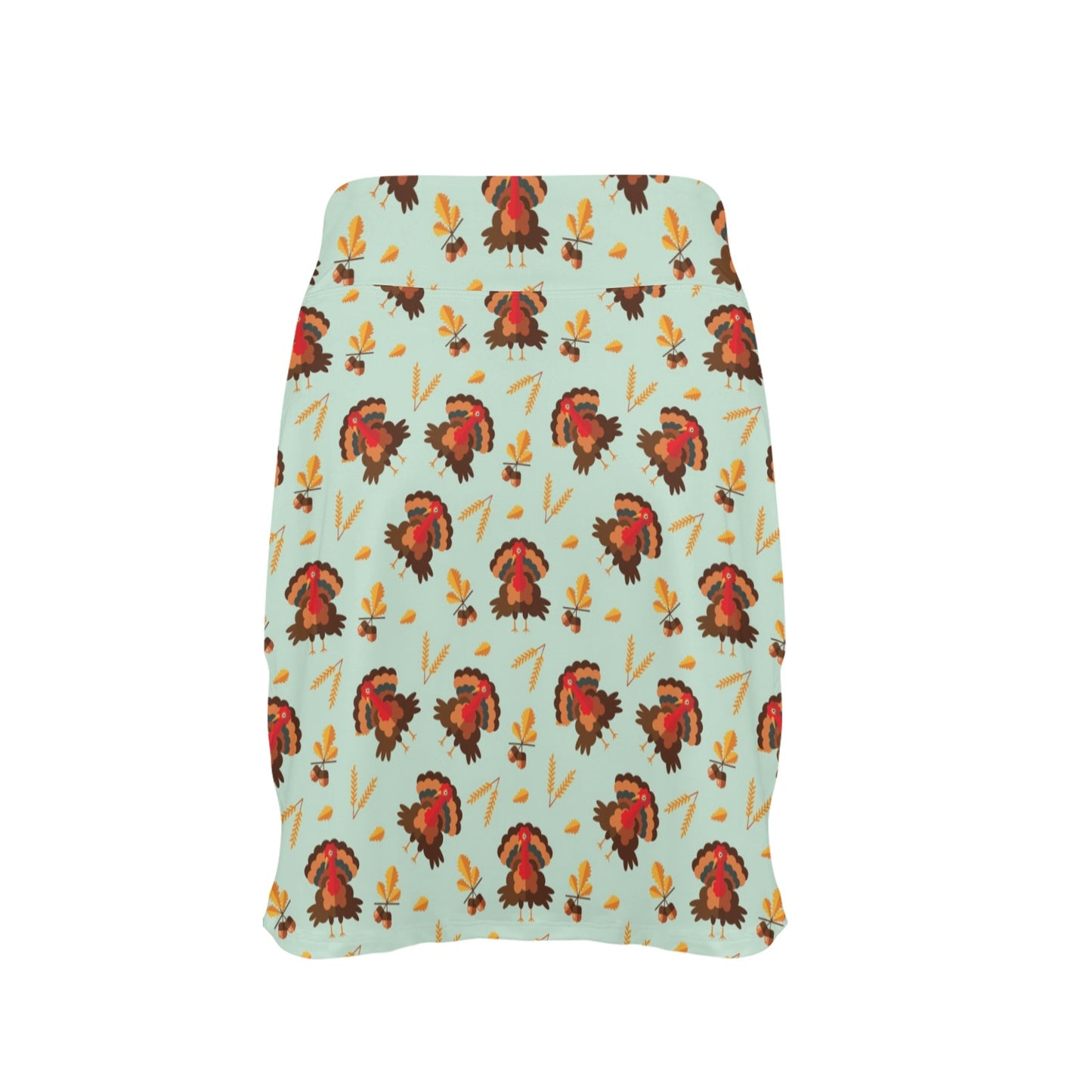Thanksgiving Print Design LKS309 17" Golf & Pickleball Skort with Pockets