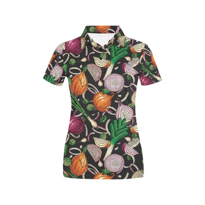 Onion Pattern Print Design A03 Women's Polo Shirt