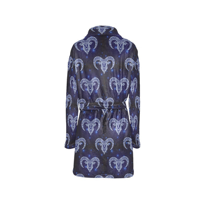 Aries Zodiac Pattern Print Design 01 Women's Fleece Robe