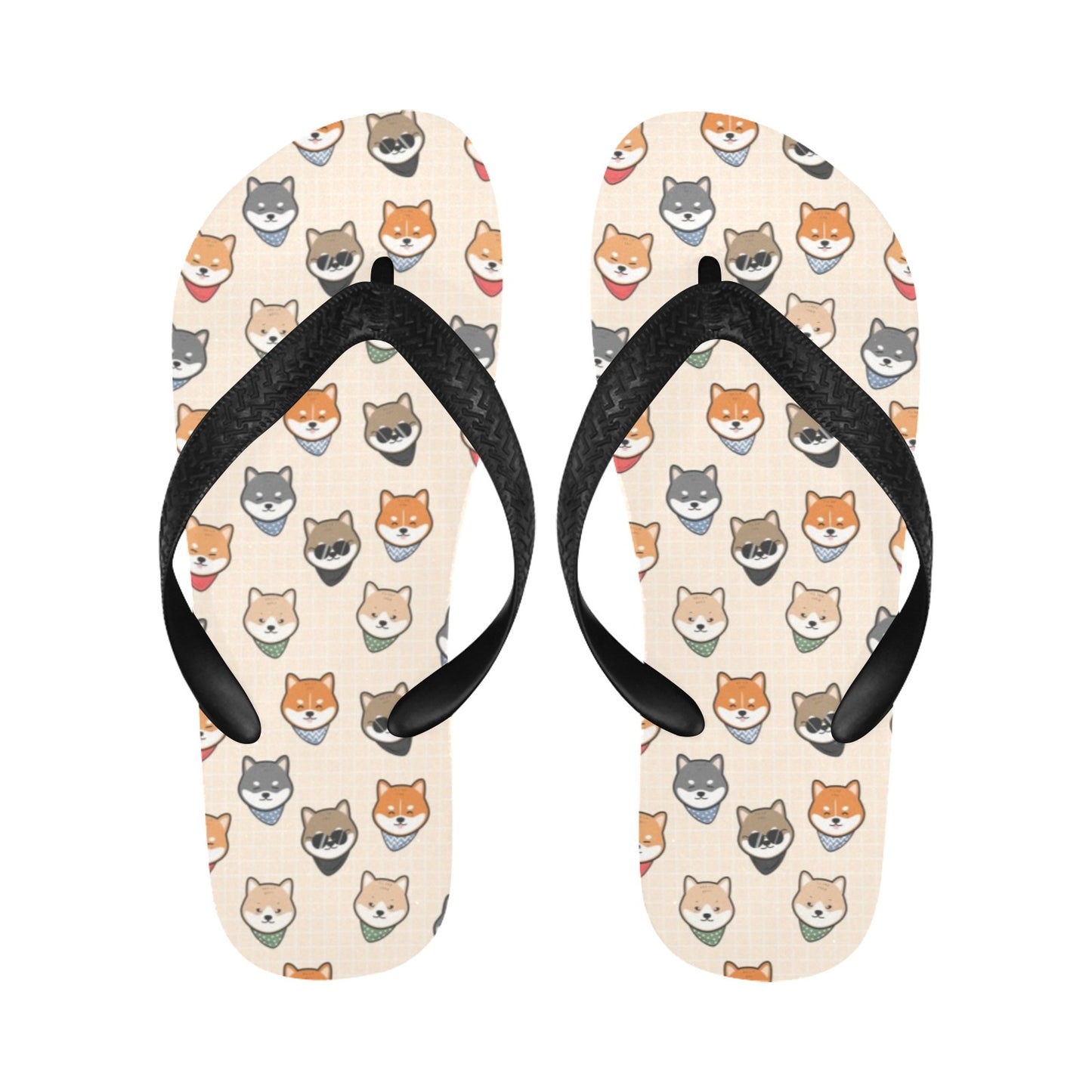 Shiba Inu Print Design LKS3010 Flip Flops
