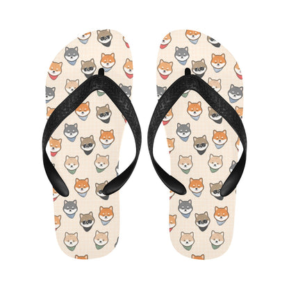 Shiba Inu Print Design LKS3010 Flip Flops