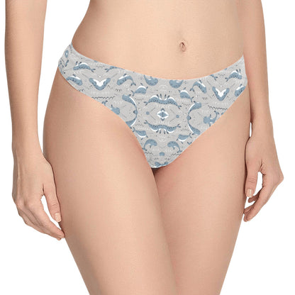 Narwhal Pattern Print Women's Thongs