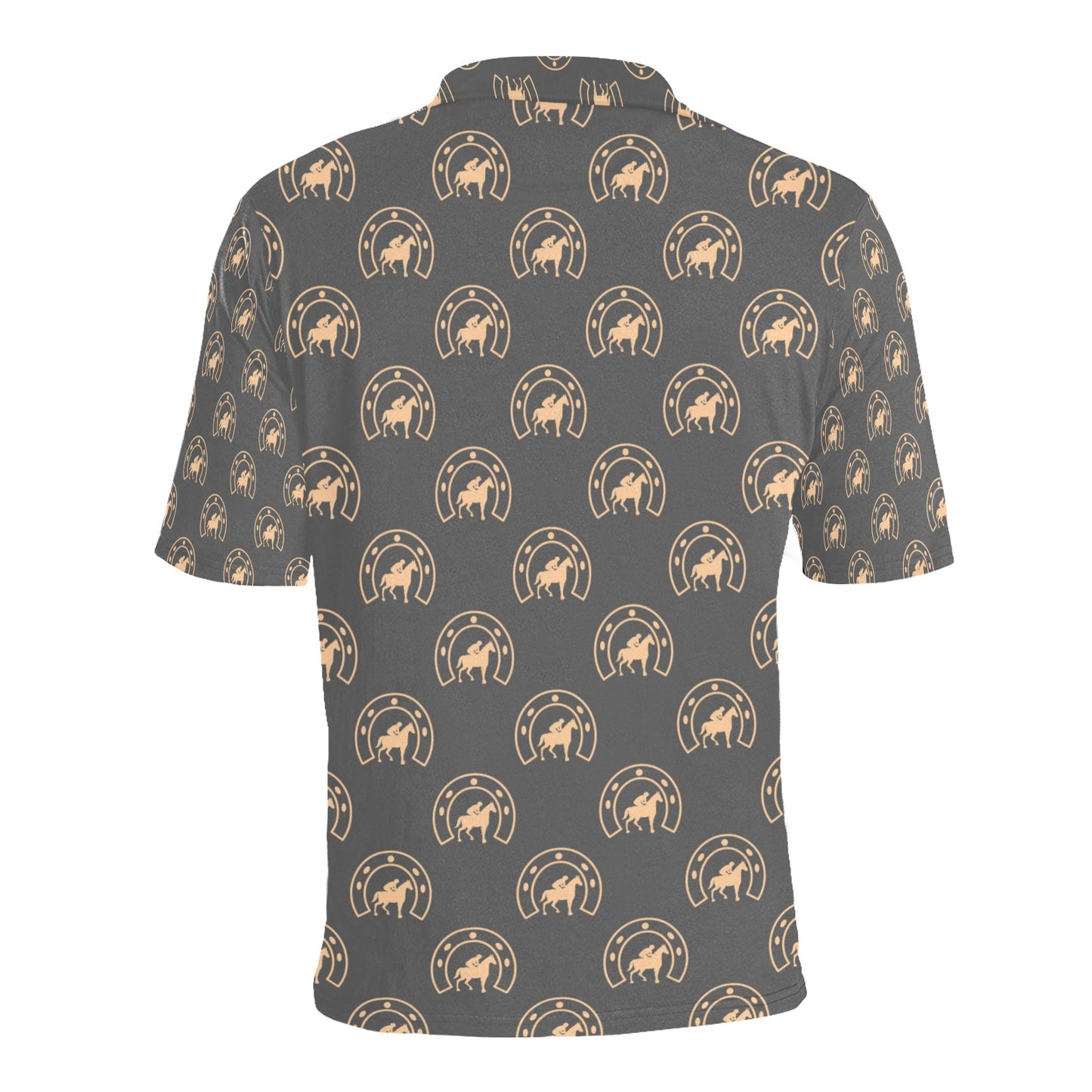 Horseshoe Print Design LKS306 Men Polo Shirt