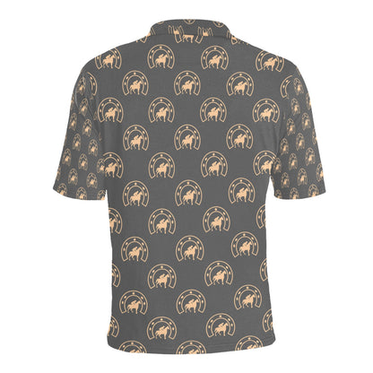 Horseshoe Print Design LKS306 Men Polo Shirt