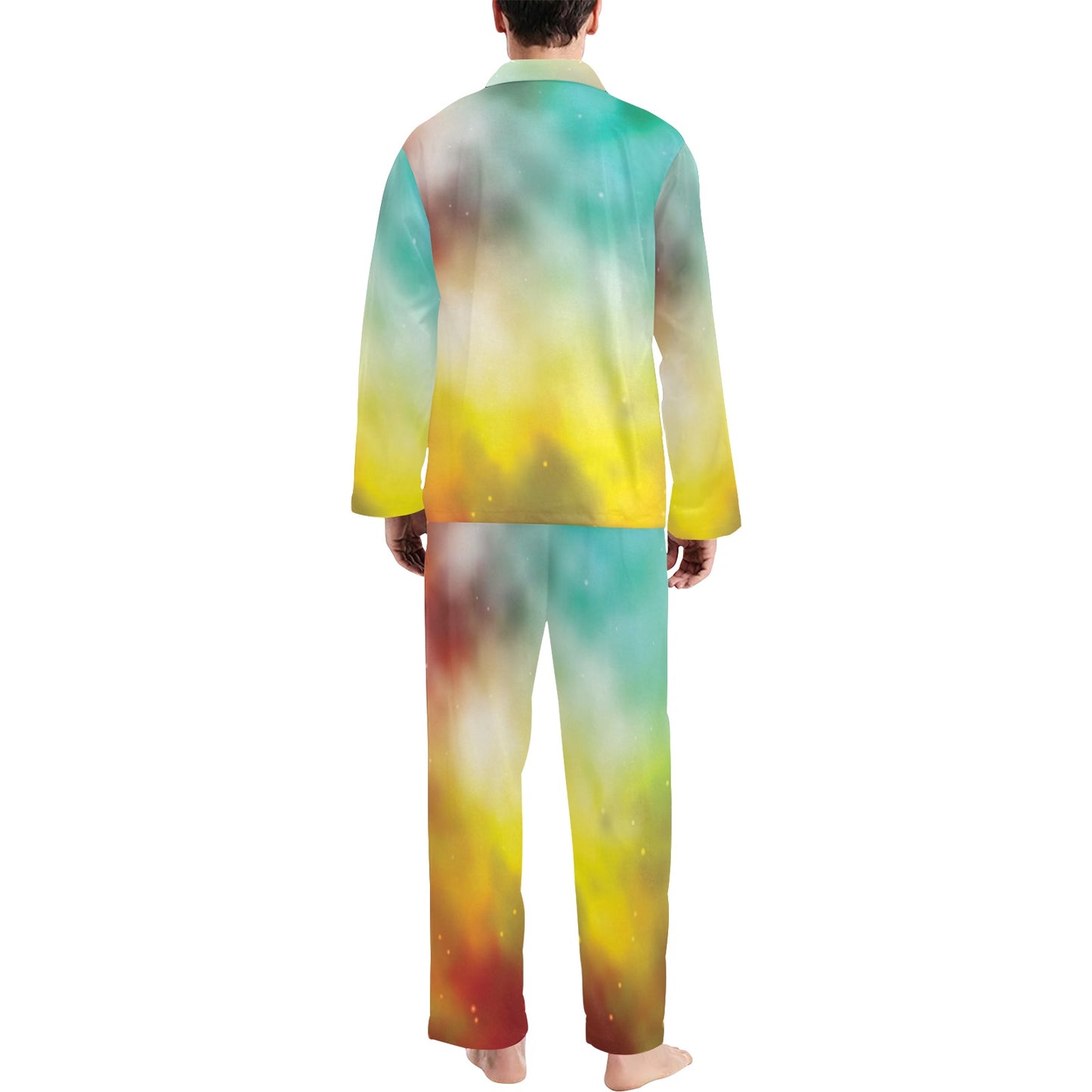 Nebula Pattern Print Design A04 Men's Long Pajama Set