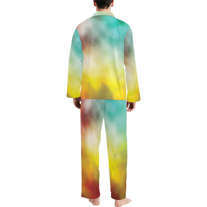 Nebula Pattern Print Design A04 Men's Long Pajama Set