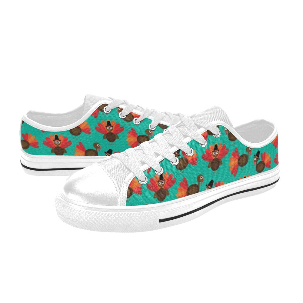 Thanksgiving Print Design LKS307 Women's White Low Top Shoes