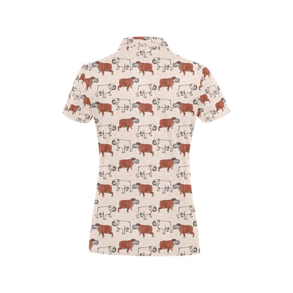 Bulldogs Pattern Print Design 04 Women's Polo Shirt