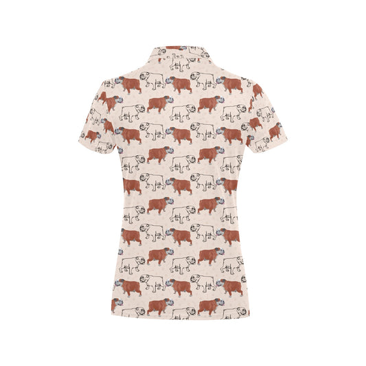 Bulldogs Pattern Print Design 04 Women's Polo Shirt