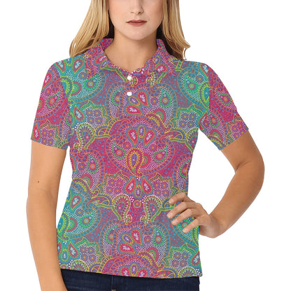 Boho Pattern Print Design 02 Women's Polo Shirt