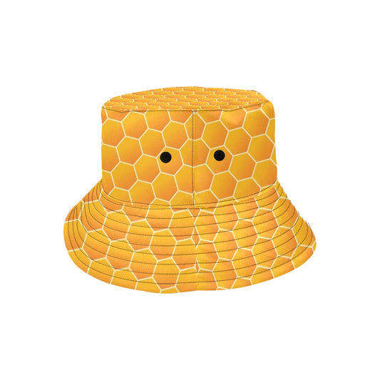 Honey Bee Honeycomb Print Design LKS3011 Unisex Bucket Hat