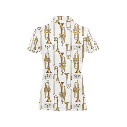 Trombone Pattern Print Design 04 Women's Polo Shirt