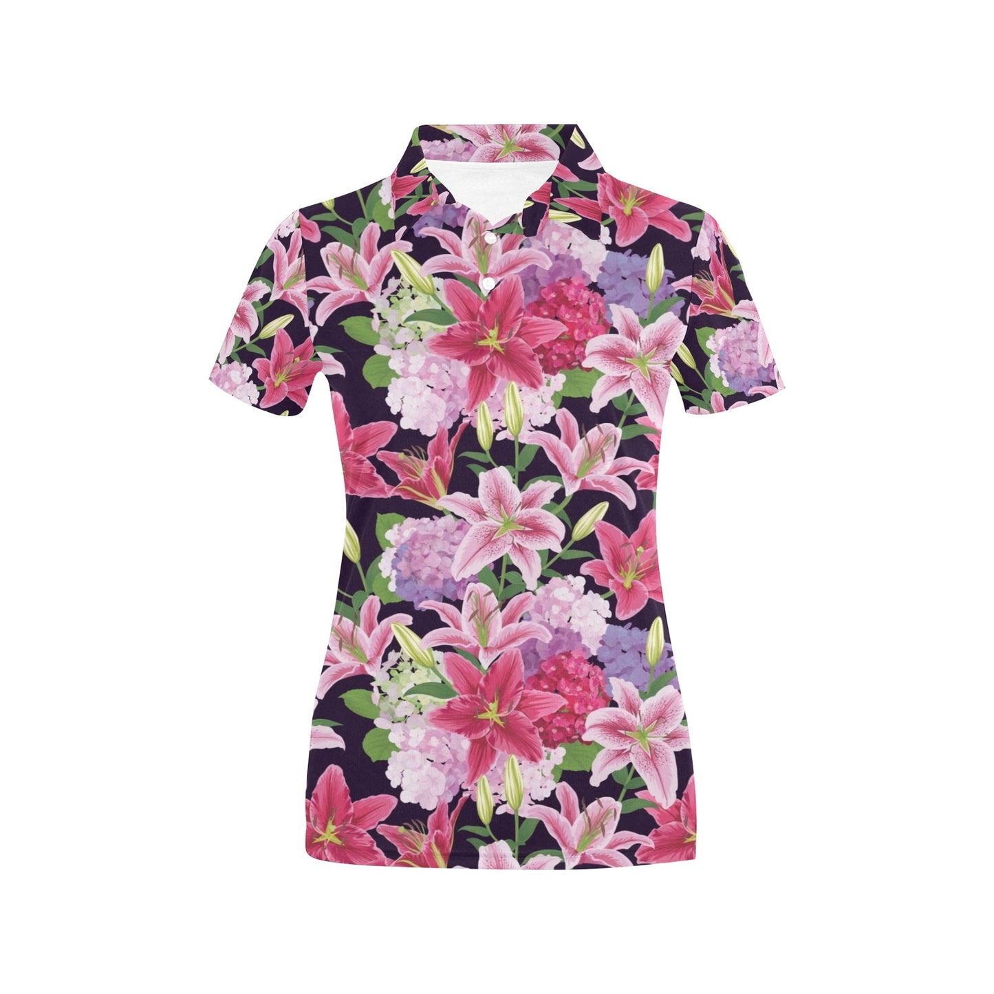 Lily Pattern Print Design LY017 Women's Polo Shirt
