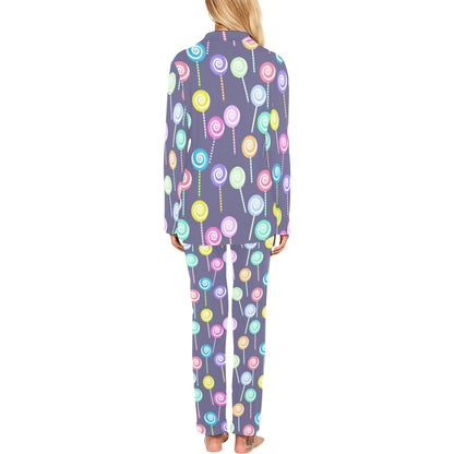 Lollipop Pattern Print Design LL03 Women's Long Pajama Set