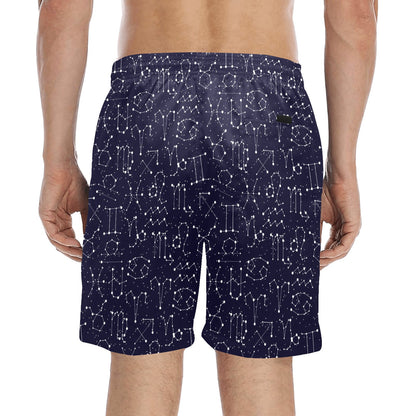 Zodiac Pattern Design Print Men's Swim Trunks Beach Shorts