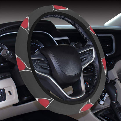 Wine Print Design LKS308 Steering Wheel Cover with Elastic Edge