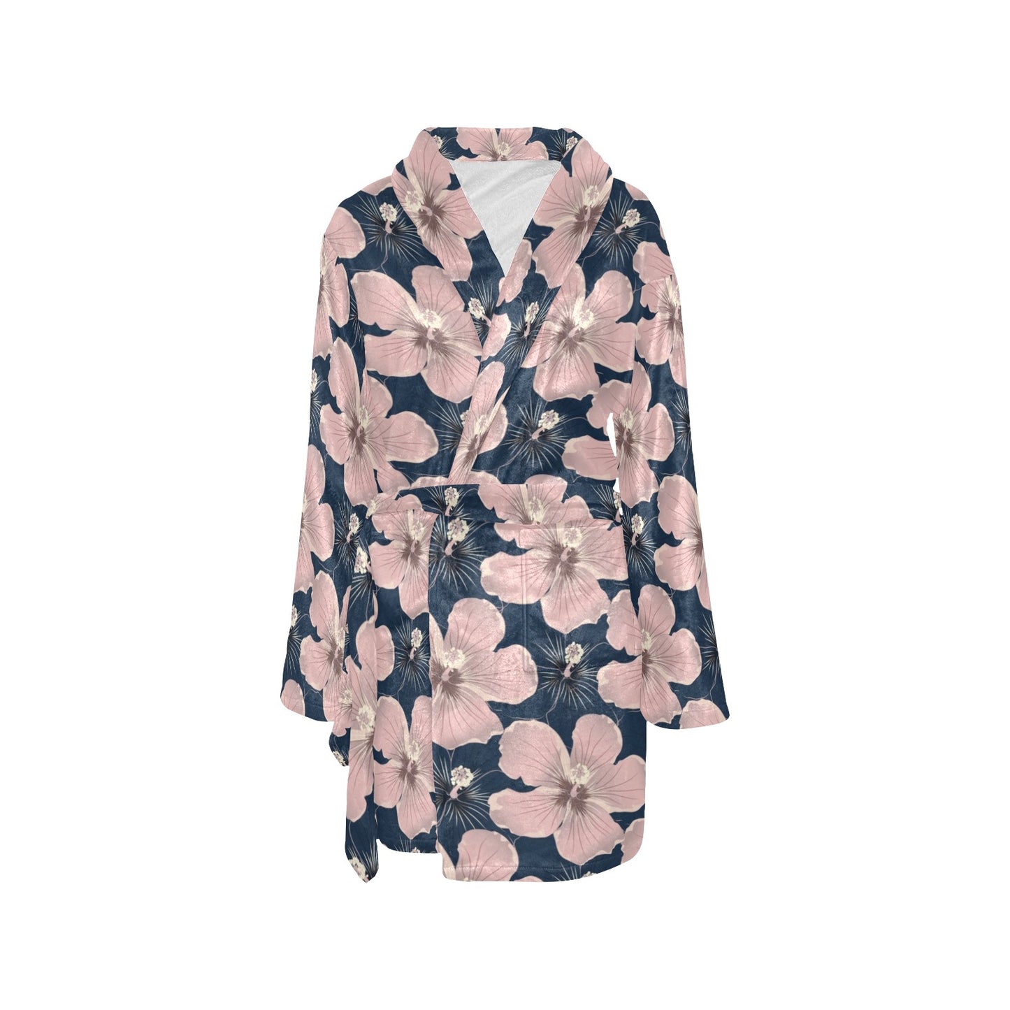 Plumeria Pattern Print Design PM018 Women's Fleece Robe