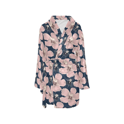 Plumeria Pattern Print Design PM018 Women's Fleece Robe