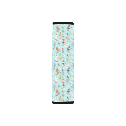 Ski Fox Cute Print Design LKS303 Car Seat Belt Cover
