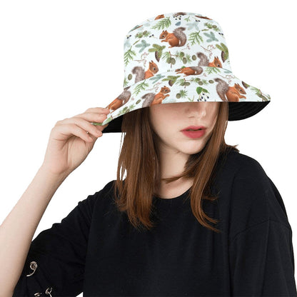 Squirrel Print Design LKS308 Unisex Bucket Hat