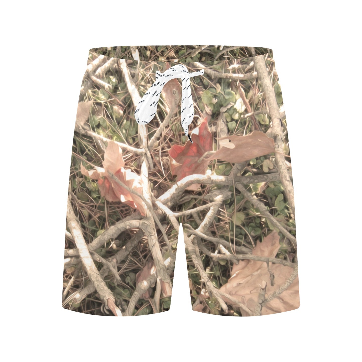 Camouflage Realistic Tree Authumn Print Men's Swim Trunks Beach Shorts